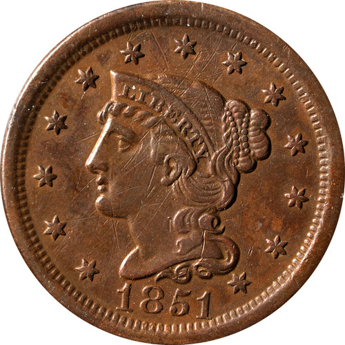 1851 large cent - large,