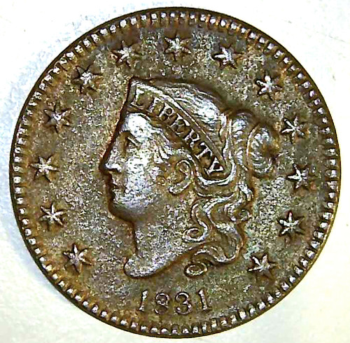 1831 coronet large cent - us,