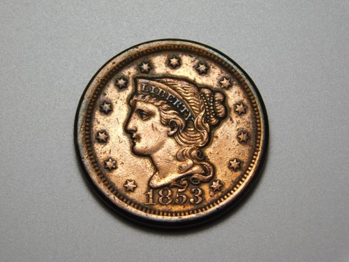 Old coins 1853 braided - old,