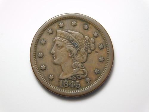 Old coin 1845 - 1845, braided