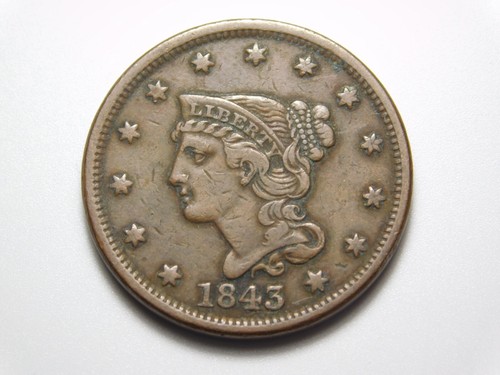 Old coin 1843 - 1843, braided