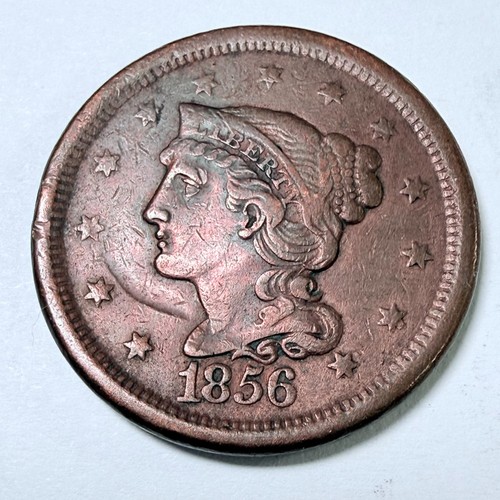 1856 braided hair large cent - 1856,