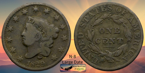 1829 matron head large cent - matron,