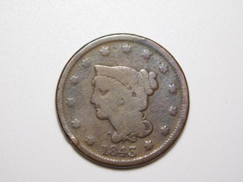 Coins 1843 braided hair - us,