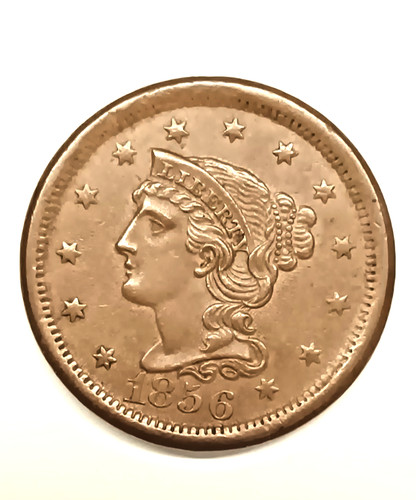 1856 braided hair large cent - 1856,
