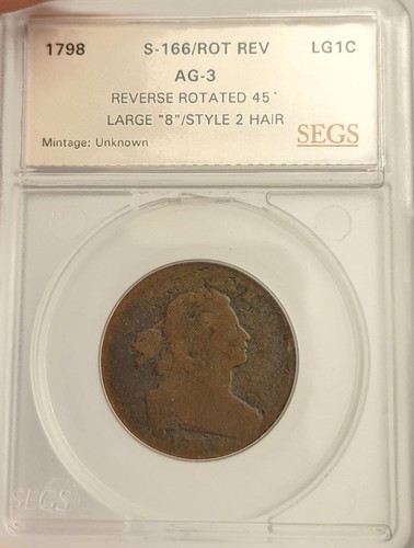 1798 large cent 166 arc - s-166,
